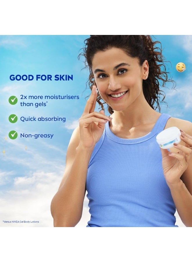 NIVEA Soft Light Moisturizer For Face, Hand & Body, Instant Hydration, Non-Greasy Cream With Vitamin E & Jojoba Oil, 100ml - Image 3